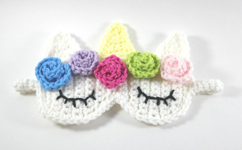 Unicorn Crochet Pattern Unicorn Party Crochet Unicorn Unicorn Sleep Mask Slumber Party Favors Unicorn Party Favors image 3