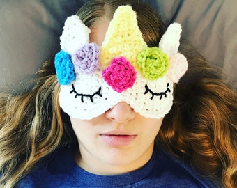 Unicorn Sleep Mask Crochet Pattern: DIY Party Favors PDF Tutorial for Slumber Parties & Girls Night