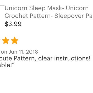 Unicorn Crochet Pattern Unicorn Party Crochet Unicorn Unicorn Sleep Mask Slumber Party Favors Unicorn Party Favors image 7