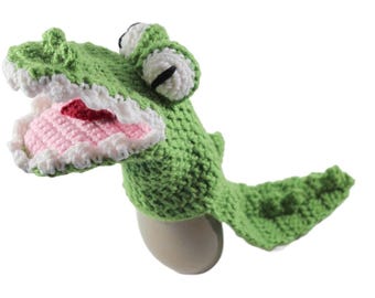 Crocodile Alligator Crochet Hand Puppet Pattern PDF - Kids Pretend Play Theater Toy DIY Tutorial