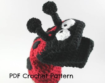 Ladybug Crochet Hand Puppet Pattern PDF - Interactive Toy Theater Bug Storytelling Craft Tutorial