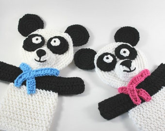 Panda haakpatroon - gehaakt speelgoed - Panda geschenken - gehaakt Panda patroon - handpop - poppentheater - haakpatroon speelgoed