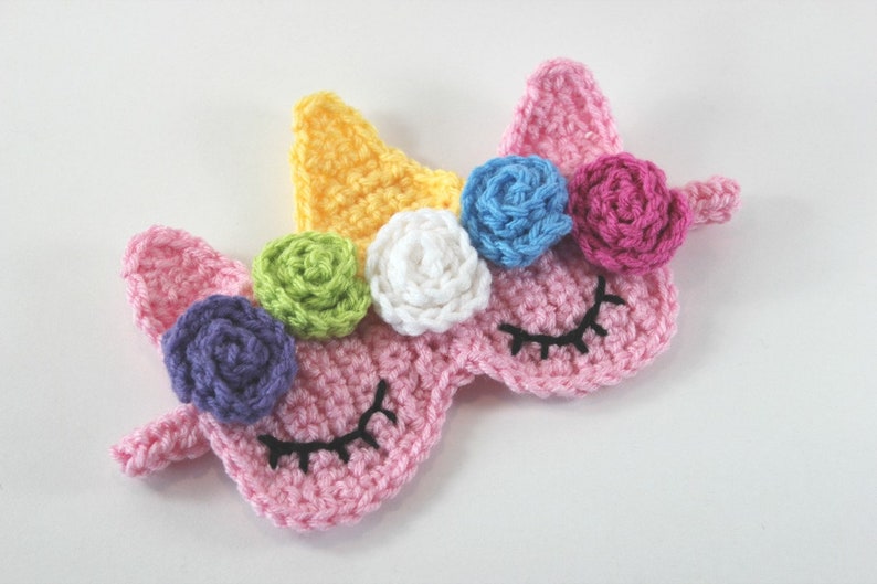 Unicorn Crochet Pattern Unicorn Party Crochet Unicorn Unicorn Sleep Mask Slumber Party Favors Unicorn Party Favors image 4