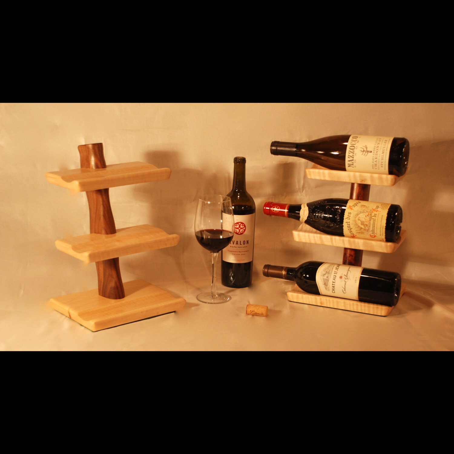Table Top Hardwood Wine Rack. A small 3 bottle wine rack Etsy