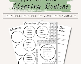 Aesthetic Cleaning Schedule PDF | Daily, Weekly & Monthly Routine | Printable + Editable Home Planner