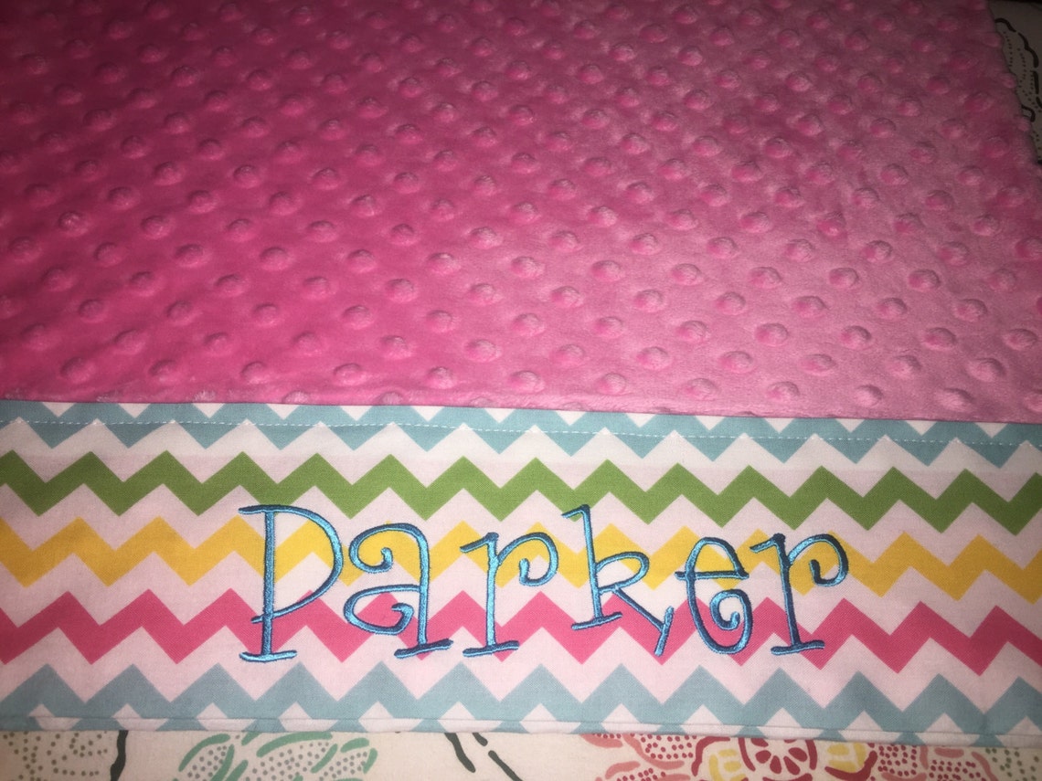 Pillowcase Custom Monogrammed Minky Pillowcase Hot pink Etsy