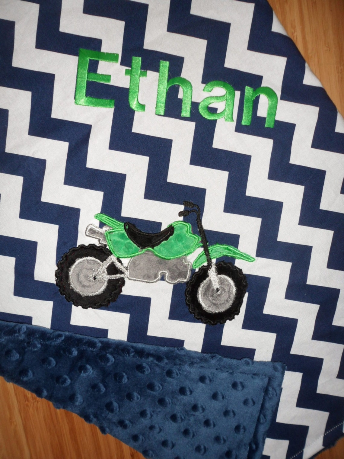 Dirt Bike Blanket Navy Chevron & Minky Baby Blanket with Etsy