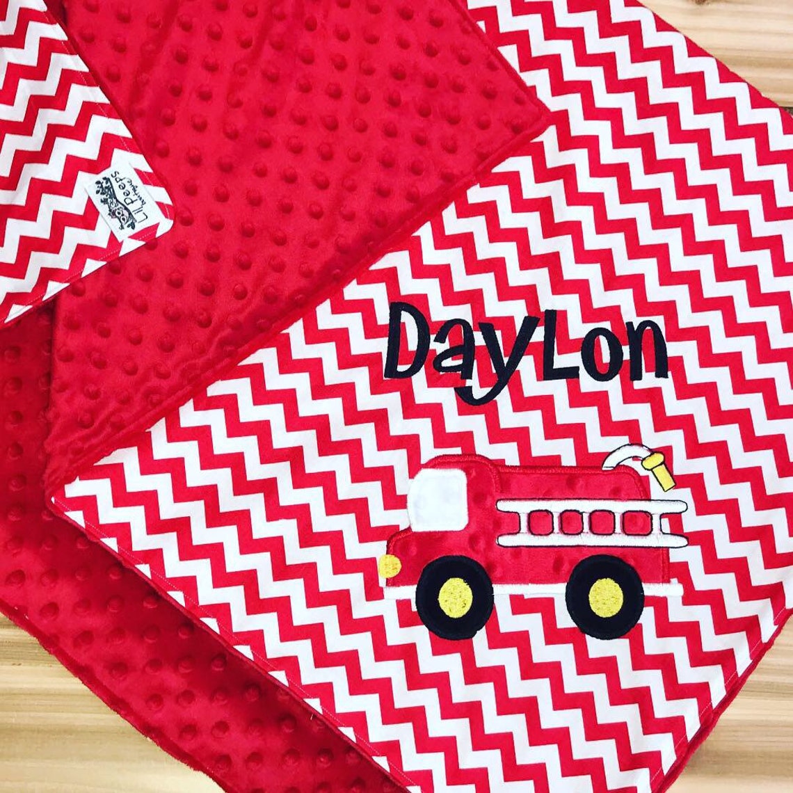 Fire Truck Blanket Personalized Minky Baby Blanket with Etsy