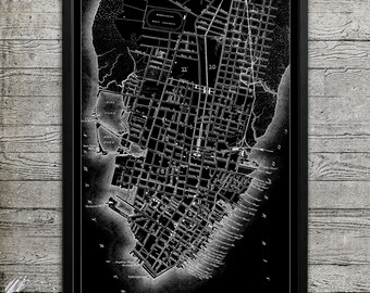 Map of CHARLESTON SC Print, Wall Decor for your Home or Office