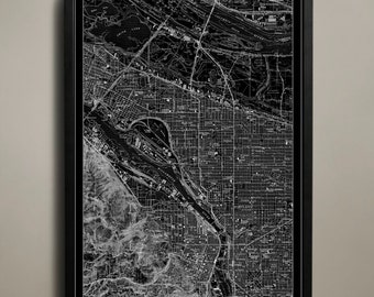 PORTLAND Map | City of Roses Map | Portland Map Print | Portland Oregon Poster