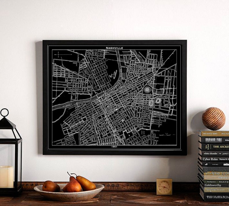 Nashville Map Nashville Poster Art Music City Map Print Nashville Map Nashville Map Print Music City Poster image 3