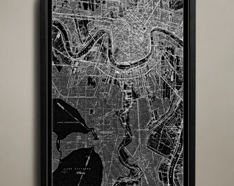 NEW ORLEANS Map Print | New Orleans Wall Art | New Oleans Decor | Map of Big Easy | New Orleans City Art