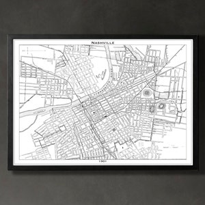 Nashville Map Nashville Poster Art Music City Map Print Nashville Map Nashville Map Print Music City Poster image 2