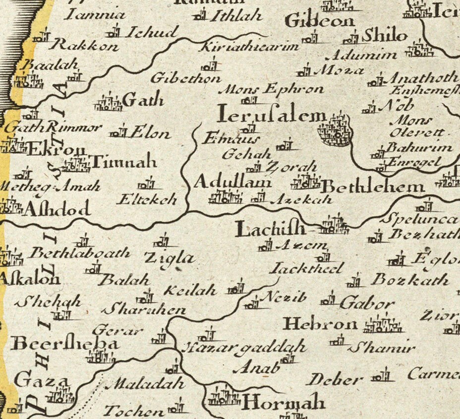 Map of Canaan Ancient Canaan Map Biblical History Map Print Etsy