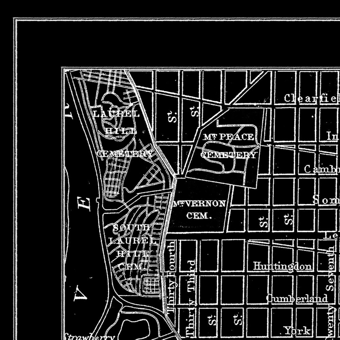 Philadelphia City Map Philadelphia City Poster Philadelphia Map Philly ...