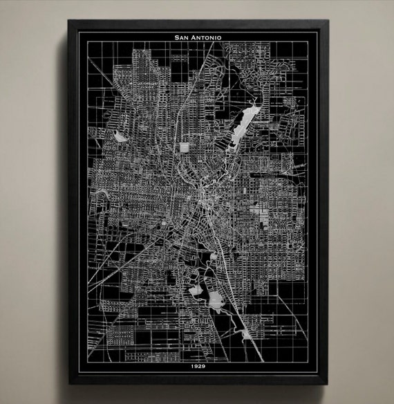 SAN ANTONIO Map Print Poster | Etsy