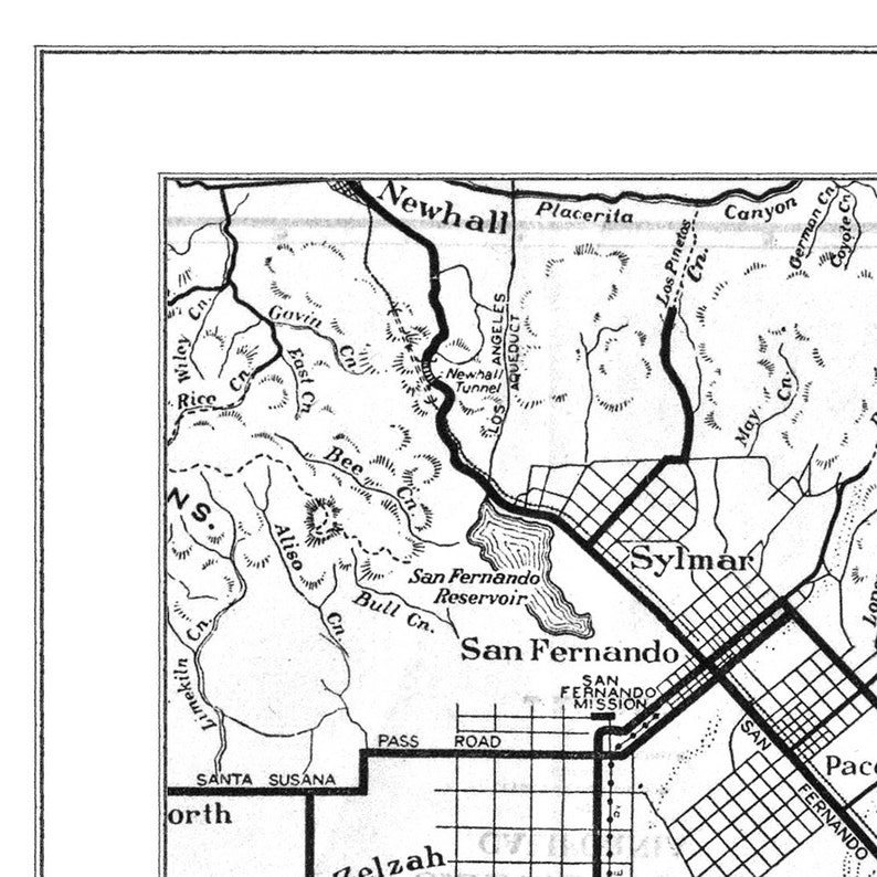 Los Angeles City Map Los Angeles City Poster LA City Print Los Angeles