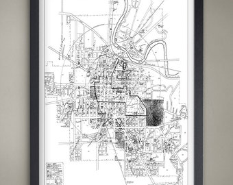 Ann Arbor Map Print |Premium print on  Black or White background |  Ann Arbor Home or Office Decor