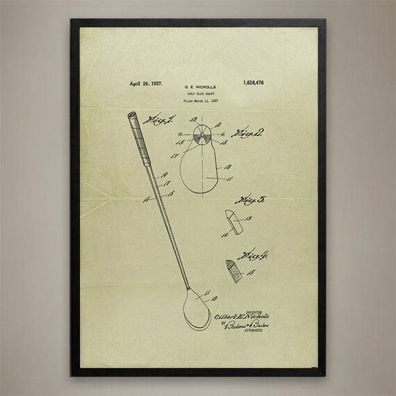 Golf Wall Art-vintage 1927 Golf Club Patent Drawing for Home or Office  Decor - Etsy
