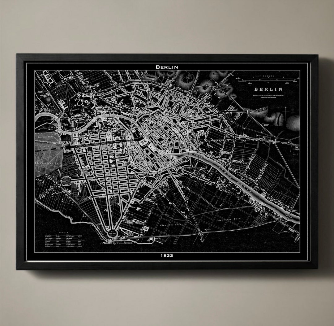BERLIN Map Print, Berlin Germany Black and White Wall Decor - Etsy