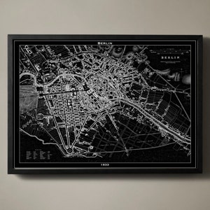 BERLIN Map Print, Berlin Germany Black and White Wall Decor - Etsy