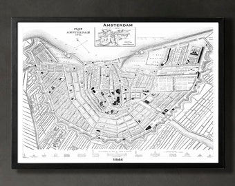 Map of AMSTERDAM Print, Wall Decor for your Home or Office
