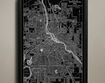 MINNEAPOLIS City Map Print | Twin Cities Poster | Mini Apple Wall Art