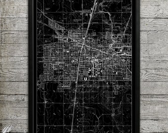 CHAMPAIGN Map Print, Map of Champaign IL Wall Decor for your Home or Office