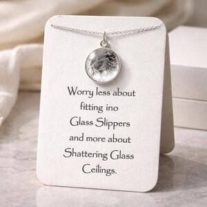 Shattered Glass Ceiling Necklace, Broken Glass Pendant, Congratulations, Graduation, Achievement, Empowerment Jewelry