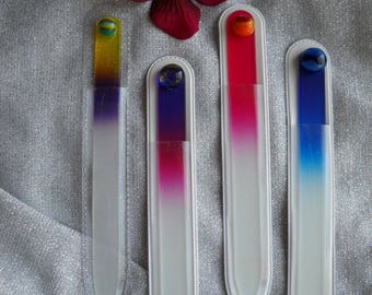 Everlasting Glass Nail File, Best Quality Nail File for Purse or Home, Fused Glass Embellished Nail File