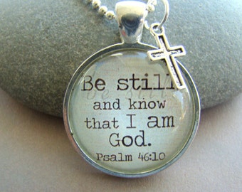 Christian Pendant Necklace with chain included, Christian jewelry, Bible Verse pendant, Necklace Charm, Quotation pendant