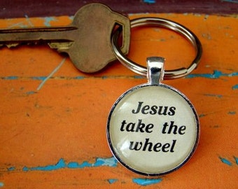 Jesus Take the Wheel Key Chain, Sweet 16 Gift, New Driver Keychain, Faith Key Ring, Custom Keychain