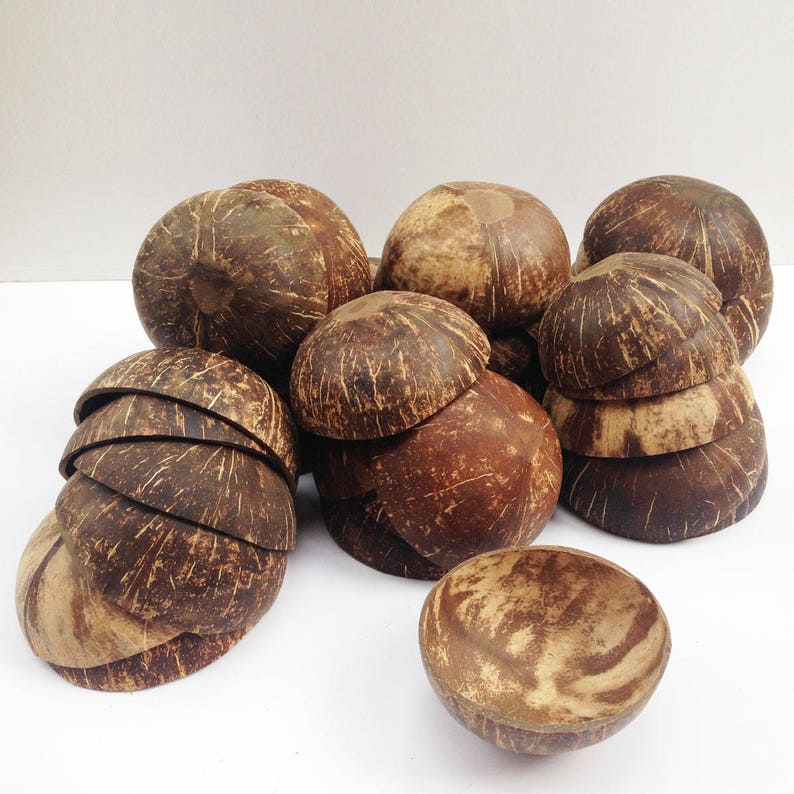Wholesale 30 coconut shell bowls small size 8 x 5 cm fill 5 oz price include shipping,100/% no coating