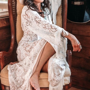 Patsy, abito da sposa con frange, abito da sposa boho, abito da sposa in pizzo, abito in pizzo boho, abito da sposa boho, abito da sposa hippie