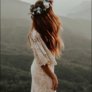 June, boho wedding dress, wedding dress, lace wedding dress, vintage wedding dress, casual wedding dress, hippie wedding dress, bohemian