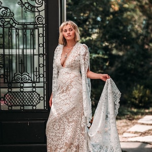 Maddie, boho wedding dress, lace wedding dress, vintage lace dress,