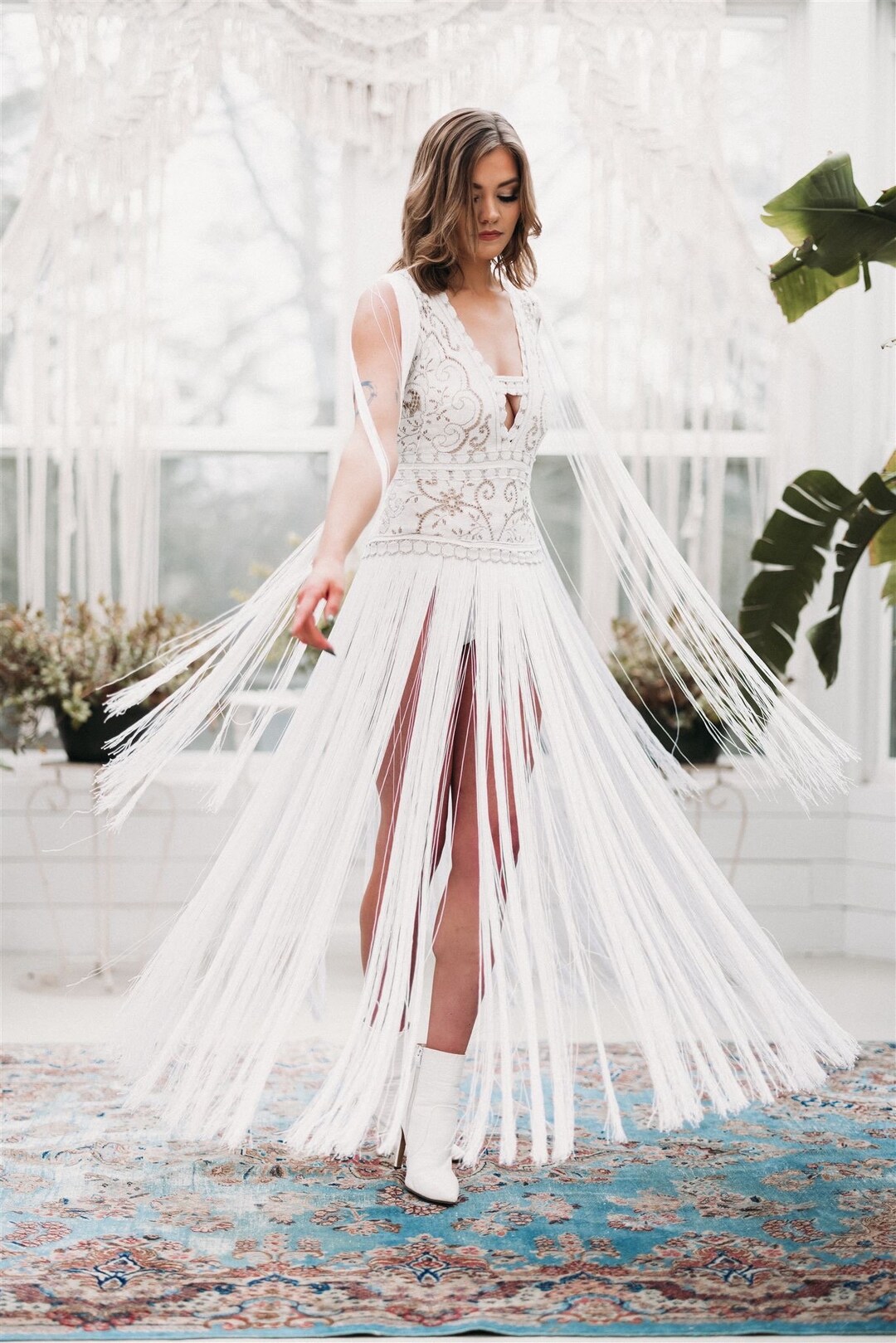 Fringe Bridal Reception Dress main image 1