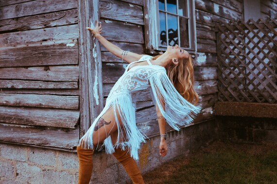 Fringe bodysuit dress cheap