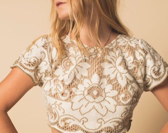 Lauryn, Boho Wedding Dress, Bohemian Wedding Dress, cropped Top wedding dress, lace wedding dress, boho lace wedding dress, two piece
