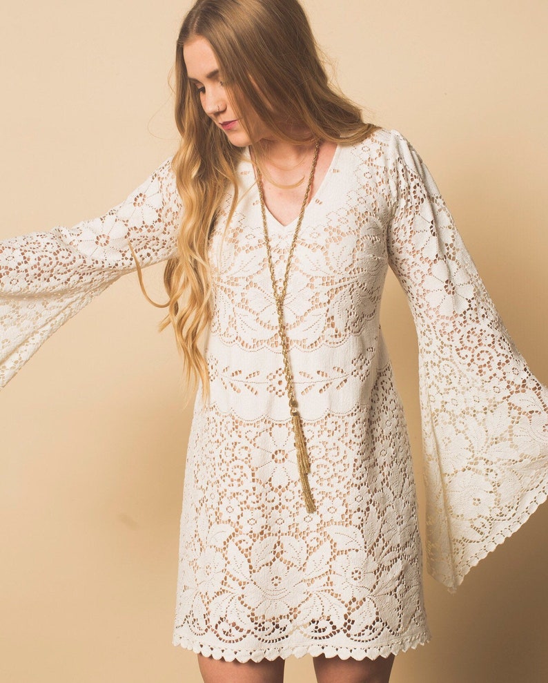 Crochet Lace Dress Crochet Lace Wedding Dress Boho Wedding - Etsy