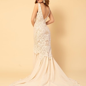 Bonnie, Wedding Dress, Boho wedding dress, lace wedding dress, lace dress, lace chiffon dress, vintage lace dress, vintage lace, vintage