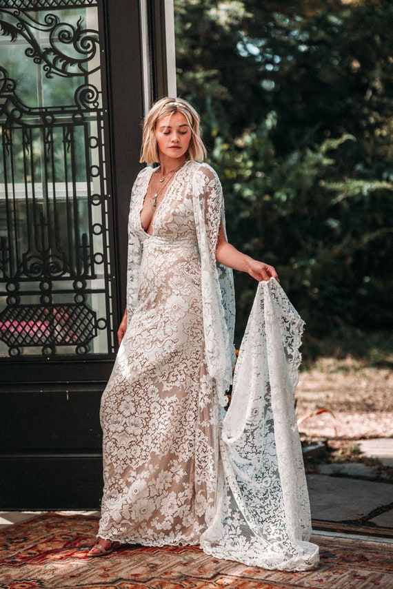 Maddie, Boho Brautkleid, Brautkleid aus Spitze, Vintage