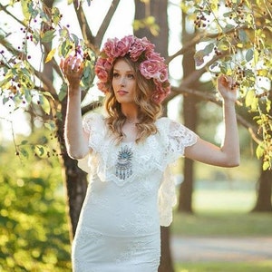 Wedding dress, plus size wedding dress, rustic wedding dress, ruffle lace wedding dress, backless wedding dress, image 7