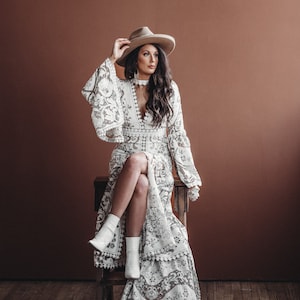 Miranda, boho wedding dress, vintage lace wedding dress, lace wedding dress, vintage lace dress, hippie wedding dress, bohemian