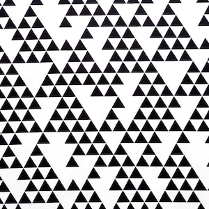 幾何学模様の黒と白の三角形の生地、1ヤードあたり、綿の裁縫キルティングパッチワーク素材、幅43インチ（110 cm）、1/2ヤードあたりの単価
