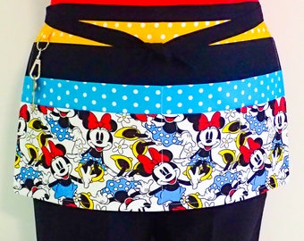 Teachers Apron Minnie Mouse, vendors utility craft market stalls, preschool day care kindergarten teachers appreciation, 6 pockets