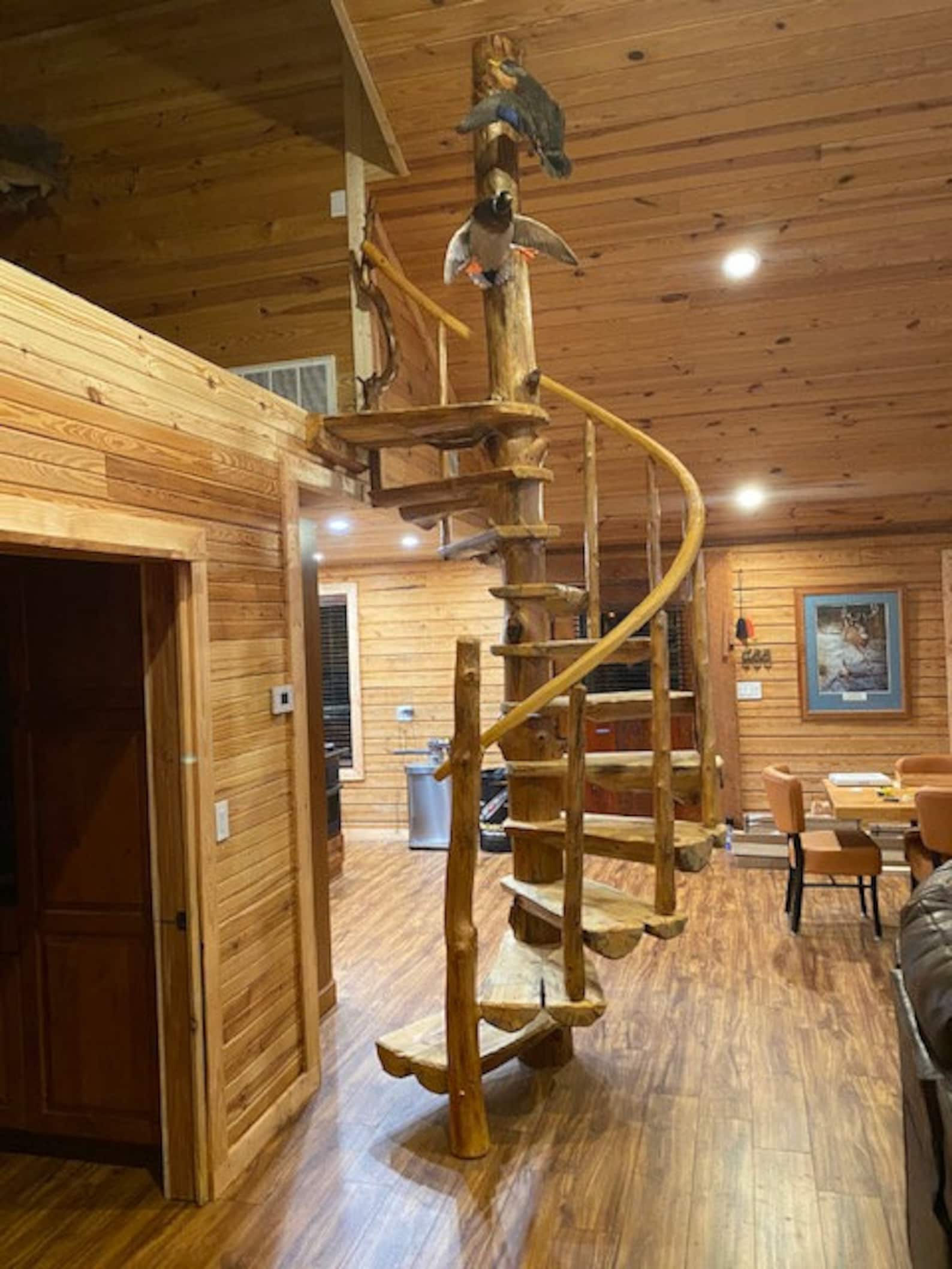 Rustic Pine Spiral Staircase Custom Made to Order | Etsy
