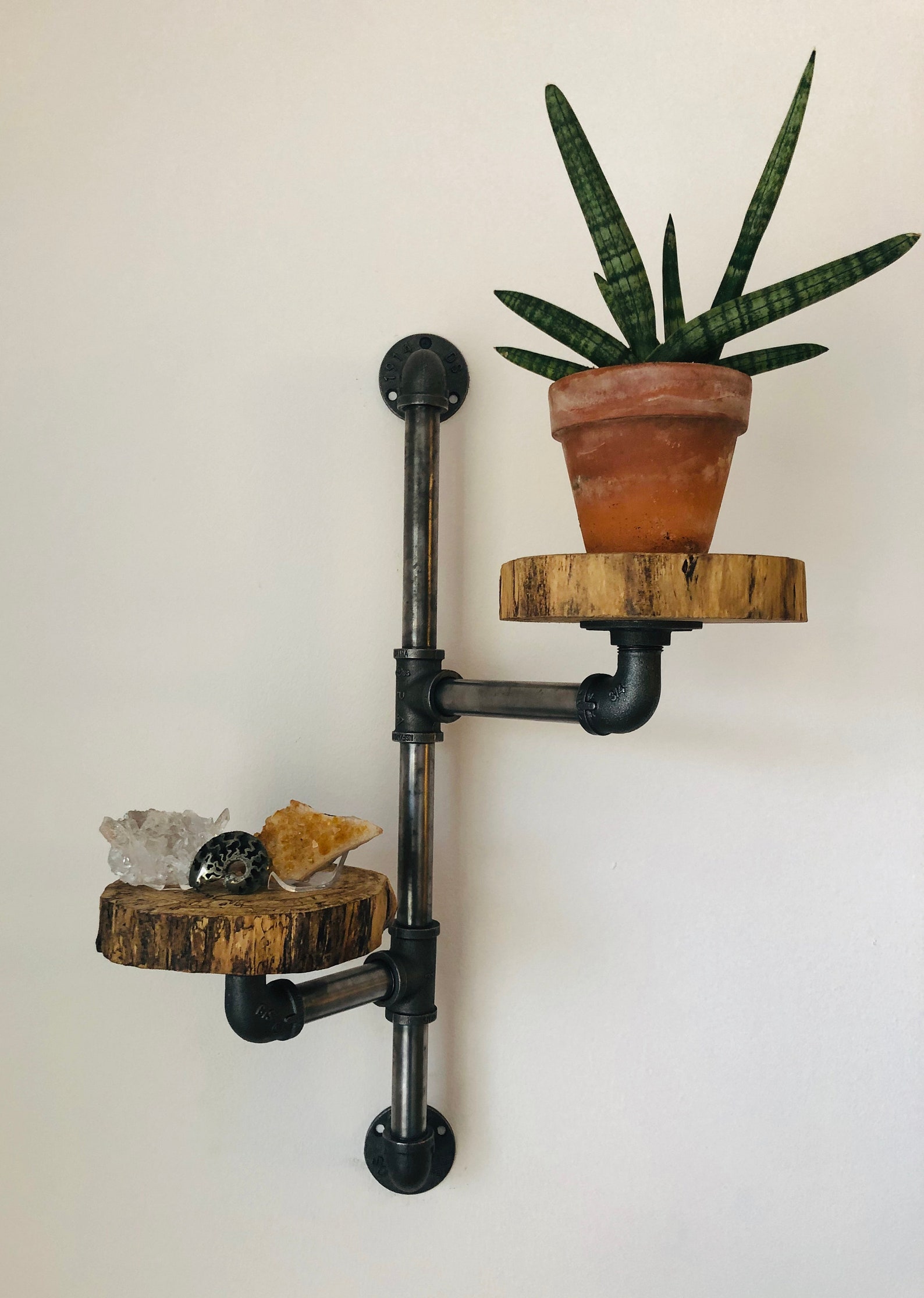 Rustic Industrial Pipe Floating Plant Shelf hanger Etsy España