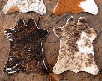 Cowhide Coasters Cowhide Coaster Set Cowhide Leather Coasters Cowhide Leather Coaster Set New Home Gift for Her Gift for Him