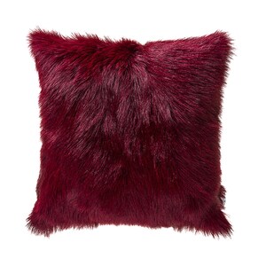 Red Goat Pillow Red Goat Fur Pillow Red Goat Hair Pillow Red Leather Hide Throw Pillow